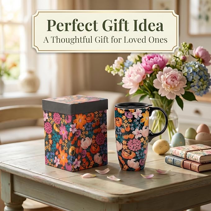 Topadorn Floral Ceramic Travel Mug - Image 5