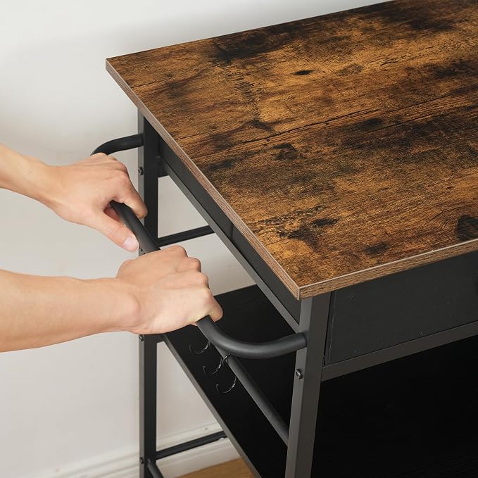HOOBRO Kitchen Island with Storage, Rolling Island Cart - Image 6