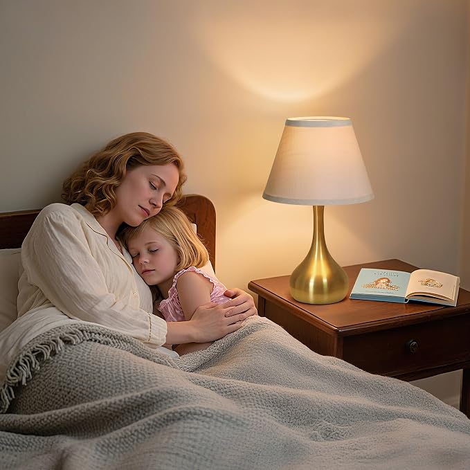 Touch Table Lamp for Bedroom Set of 2, 3-Way Dimmable Bedside Lamp for - Image 5