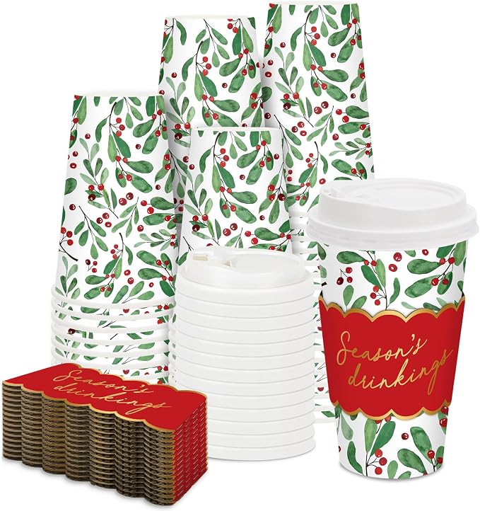 JarThenaAMCS 50Pcs Christmas Coffee Cups by JarThenaAMCS