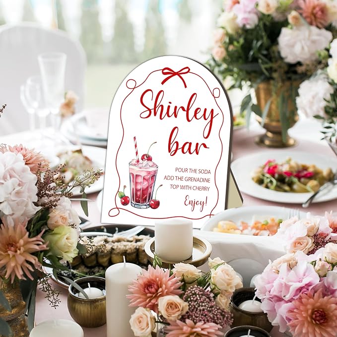 Bow Shirley Bar Sign, Baby Shower Welcome Sign, Baby Shower Table Decor Sign - Image 4