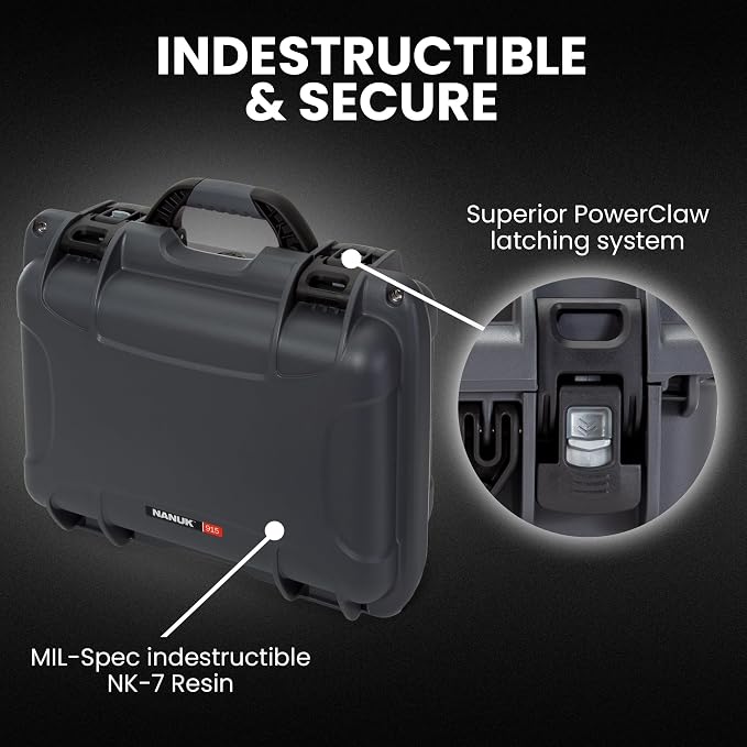 NANUK 915 Hard Case with Cubed Foam – Compact Waterproof Travel Camera Hard - Image 2