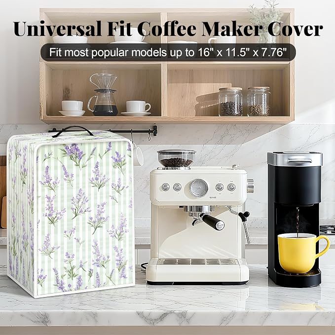 BVBOX Coffee Maker Cover, Durable Dustproof Lightweight Polyester Cotton Blend - Image 3