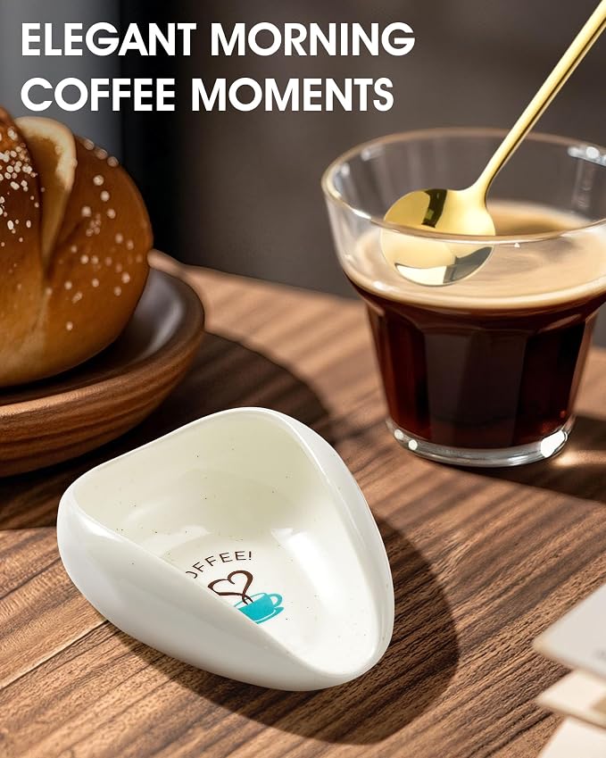 FANGSUN Coffee Spoon Rest, Coffee Bean Dosing Cup, Ceramic Spoon Holder - Image 5