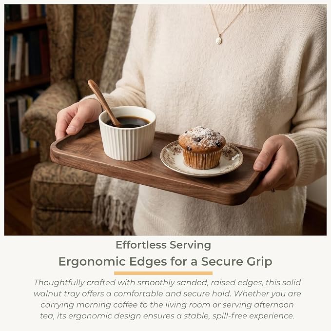 muso wood Walnut Serving Tray - Image 6