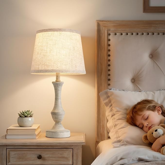 Luvkczc Table Lamp Set of 2, Linen Shade Desk Lamps Office - Image 5