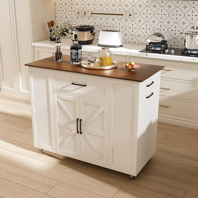46" Kitchen Island on Wheels - Image 3