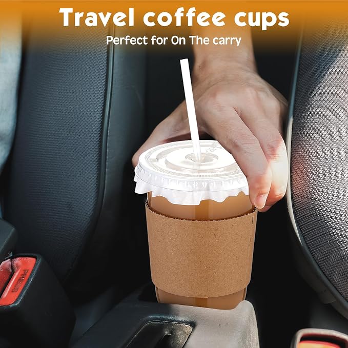Baderke 50 Sets Clear Plastic Coffee Cups - Image 7