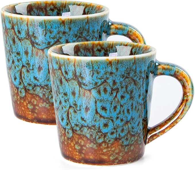 4.2 oz Espresso Cups Set of 2, Ceramic Coffee Mugs Demitasse Cups, Small by YINUOWEI
