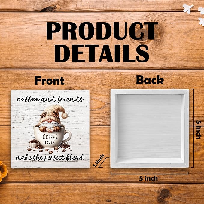 Rustic Coffee Gnomes Wood Box Sign - Image 7