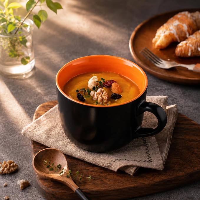 GBHOME Ceramic Soup Mugs with Lid, 24 oz Soup Cups with Hanlde - Image 3