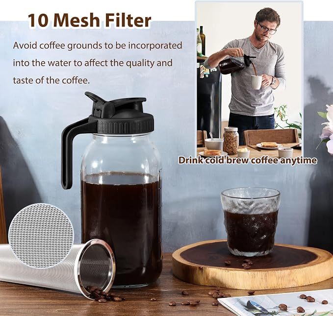 Glyntrof Cold Brew Coffee Maker Pitcher, Ice Drinks - Image 4