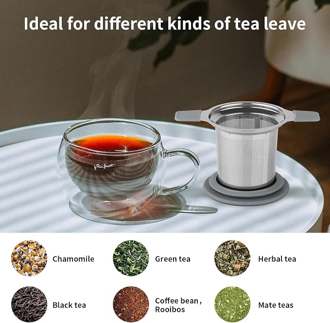 Ohtomber Tea Infuser Strainers, Stainless Steel Loose Leaf Tea Strainer Stepper - Image 7