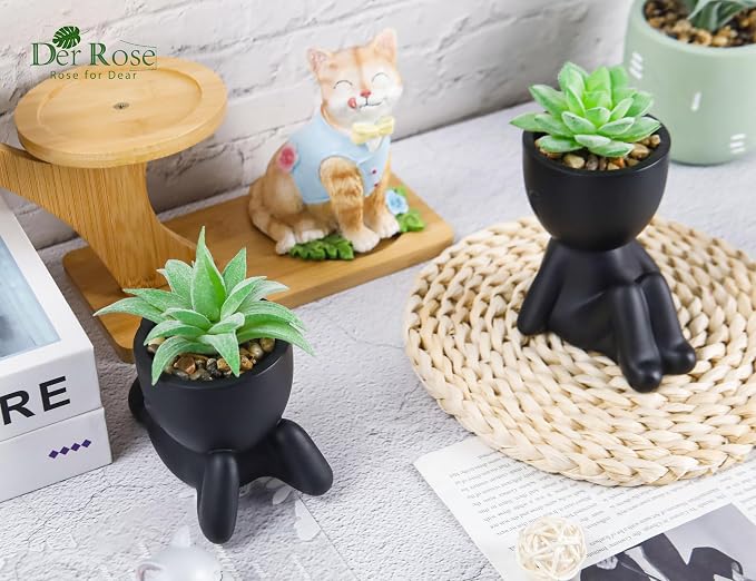 Der Rose 2 Pack Fake Plants Succulent Plants Artificial - Image 7