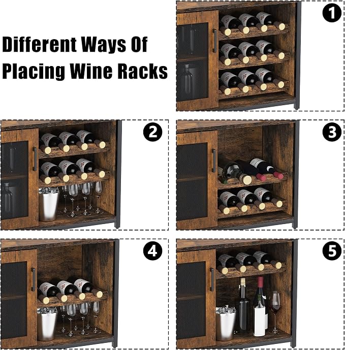 Garvee 3-Tier Wine Bar Cabinet - Image 7
