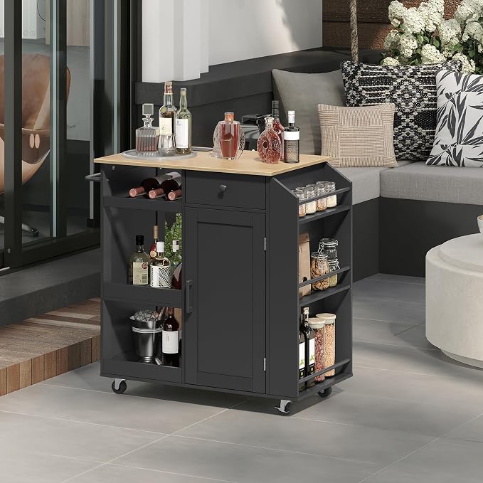 MAHANCRIS Kitchen Island with Power Outlet, Kitchen Storage Island with Drawer - Image 5