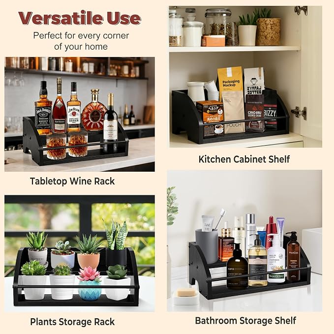 Mini Coffee Syrup Rack, 2-Tier | Syrup Bottles Holder, Liquor Bottle Display - Image 7