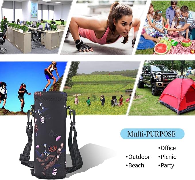 AUPET Water Bottle Bag Carrier, 24oz/32oz Insulated Neoprene bottle Sling - Image 3