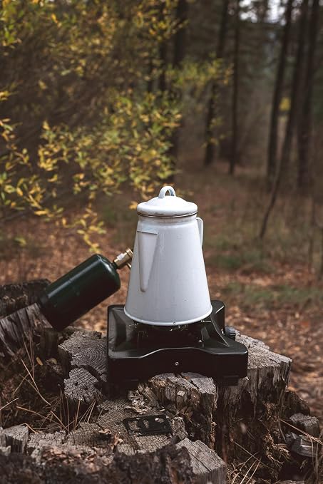 Stansport Enamel Percolator Coffee Pot & 4 Mug Set - Image 3