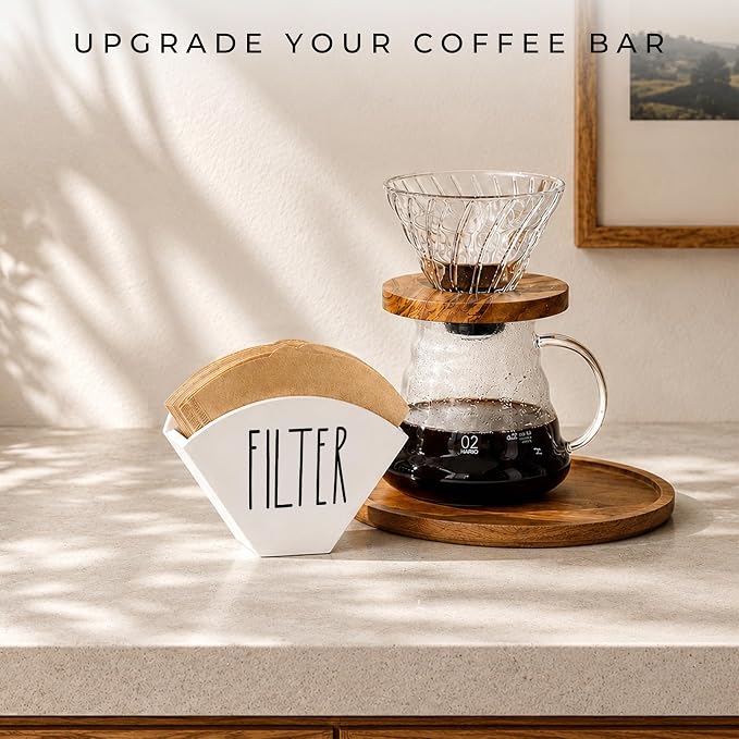 Wood Coffee Filter Holder, Farmhouse Cone Filter Storage Organizer, Wall Mount - Image 7