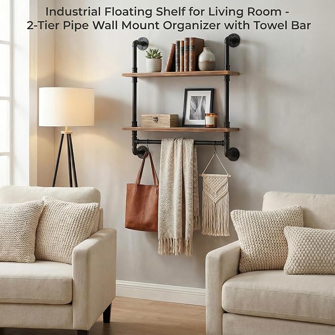 ROGMARS Industrial Pipe Shelving Bathroom Pipe Shelves - Image 7