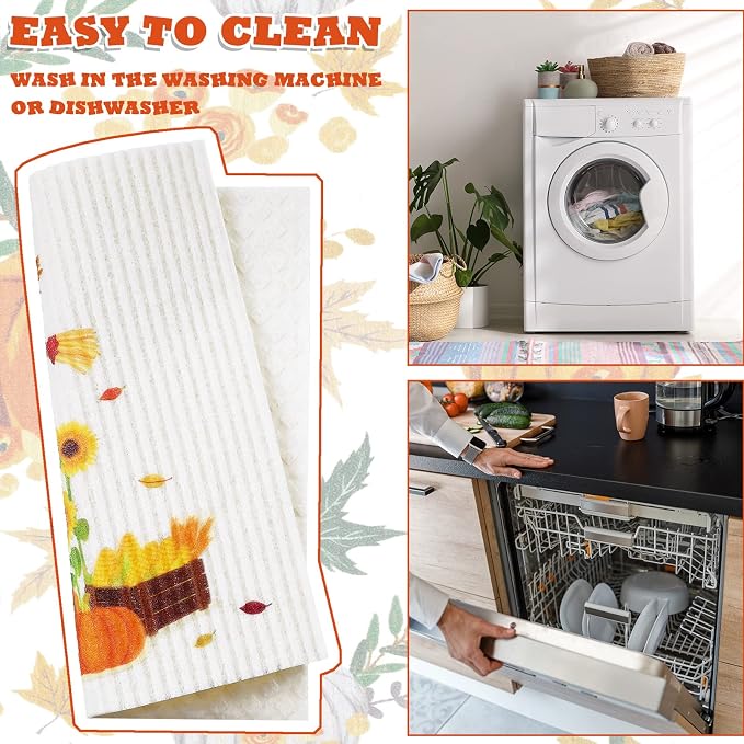 Remagr 6 Pcs Swedish Kitchen Dish Towels Kitchen Cloths Reusable Sponge - Image 5