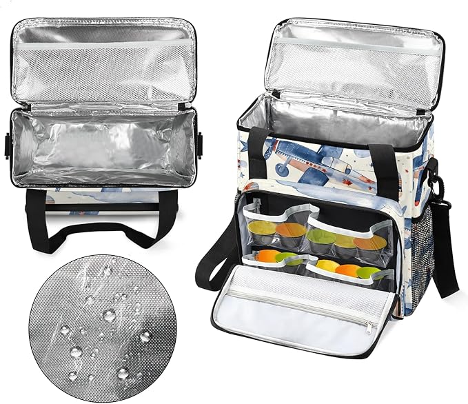 Airplane Aircraft Coffee Maker Carring Bag, Large Insulated Storage Organizer - Image 3