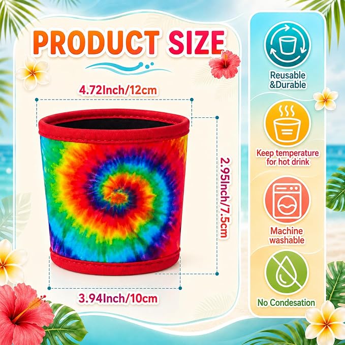 Potchen 16 Pack Reusable Iced Coffee Cup Sleeves Neoprene Insulated Drink Cup - Image 2