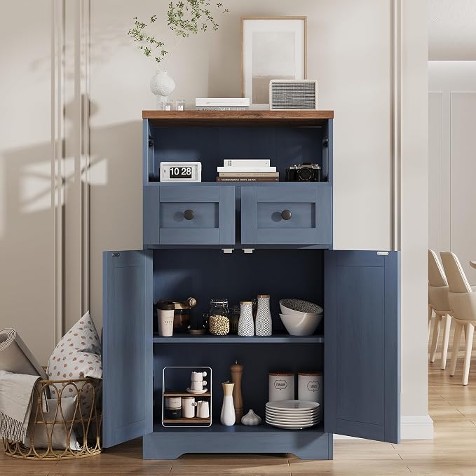 FiveWillowise Farmhouse Blue Storage Cabinet - Image 5