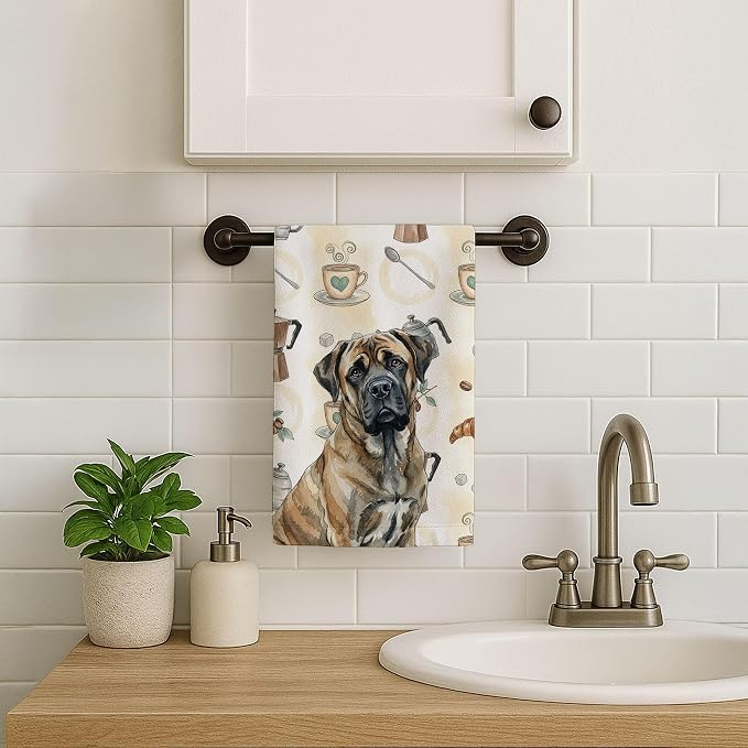 Caroline's Treasures Brindle Mastiff Coffee Bar Kitchen Towel Velour Plush - Image 7