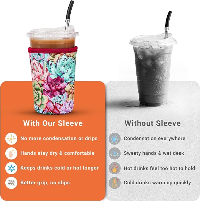 Iced Coffee Sleeve Reusable Medium 22-28oz - Image 5