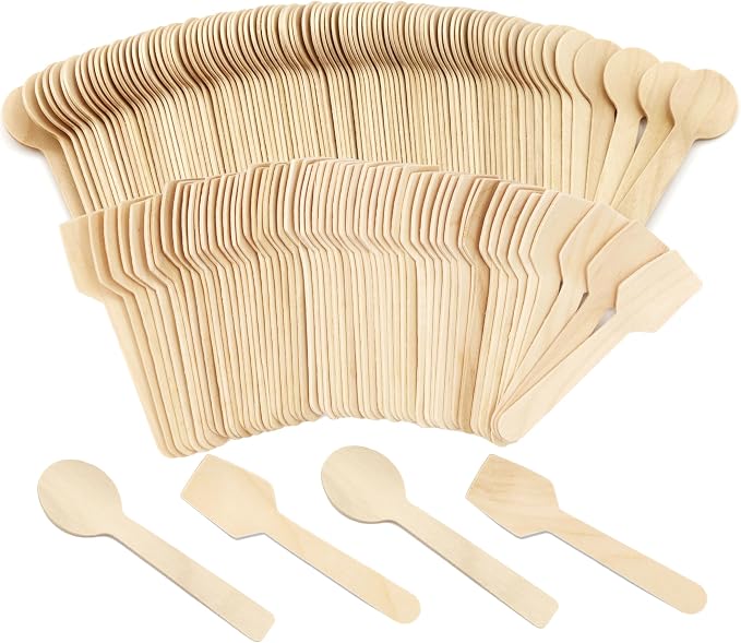 200 Pack Mini Wooden Spoons, Variety Pack by TangTea