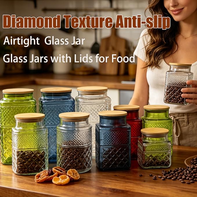Viovian 60oz Red Glass Jar - Image 3