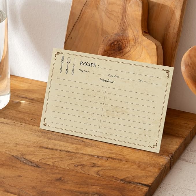 4x6 Recipe Cards, 50 Pack, 300gsm Thick Double-Sided Vintage Design - Image 4