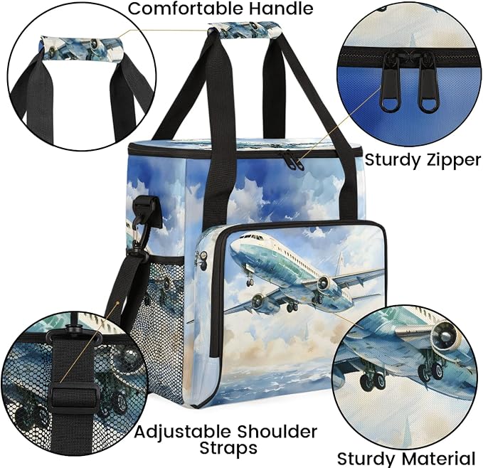 Airplane Flying Coffee Maker Carring Bag, Large Insulated Storage Organizer - Image 6