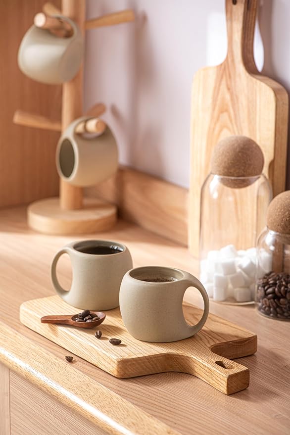 Ceramic Espresso Cups Set of 4, Double Espressos Shots Cup, 4 OZ Espresso Mugs - Image 9