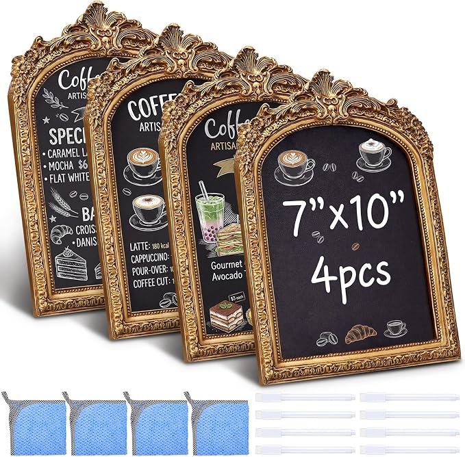 Framed Tabletop Chalkboard Sign, Rustic Frame, Hanging Chalkboard, Menu Board by Unknown