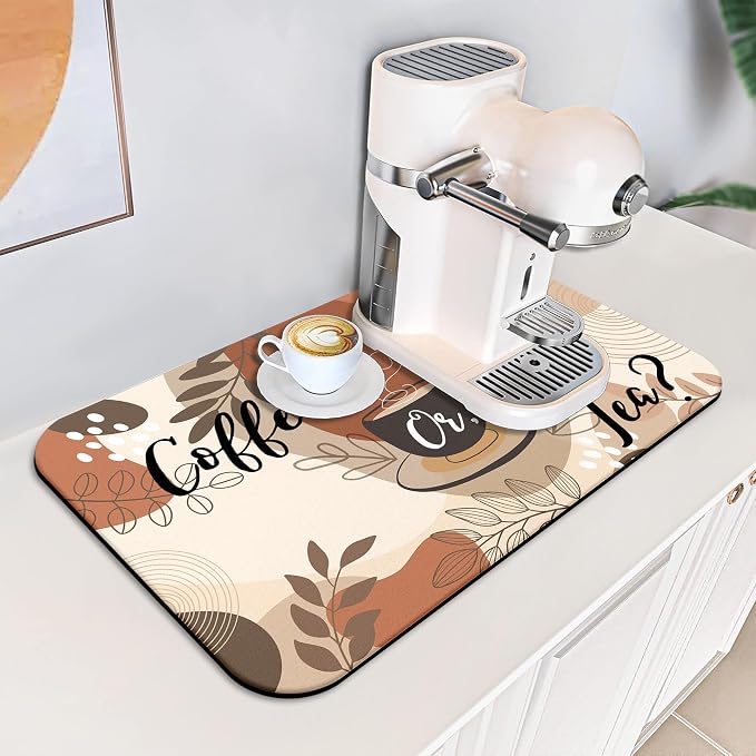 Geometric Wind Coffee Time Absorbent Bar Mat - Image 7
