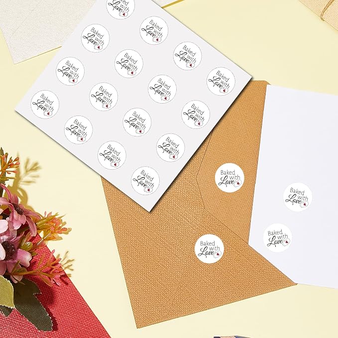CREATCABIN 128Pcs Baked with Love Small Stickers Decal Self-Adhesive Waterproof - Image 4