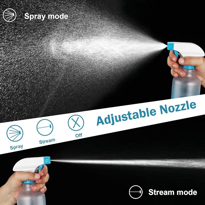 Plastic Spray Bottles 12oz 2 Pack Adjustable Mist/Stream Spraying Heavy Duty - Image 5