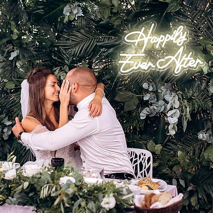 Happily Ever After Neon Sign for Wall Decor, Wedding Neon Lights Sign Dimmable - Image 7