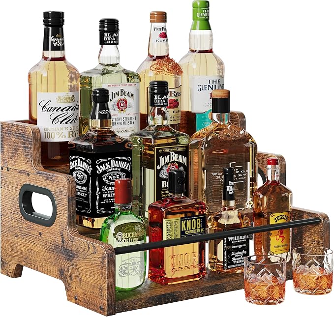 Liquor Bottle Display Shelf, Coffee Bar Organizer, Syrup Rack, 3-Tier by Unknown