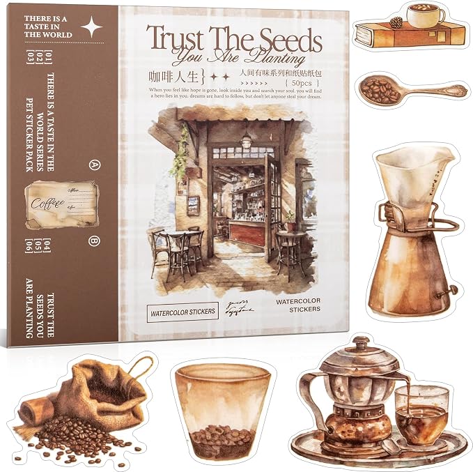 Coffee Themes Sticker Scrapbooking Supplies by UIDEYVI