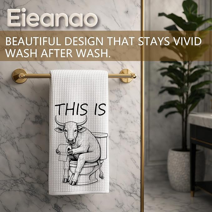 Funny Bull Hand Towel, Dark Humor Cow Hand Towel - Image 2