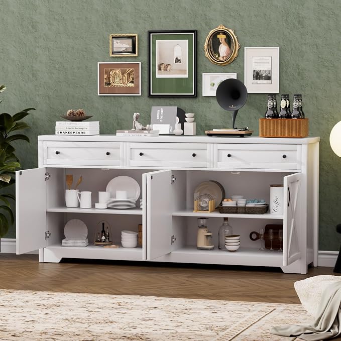 Lyromix 66'' Farmhouse Sideboard Buffet Cabinet - Image 5