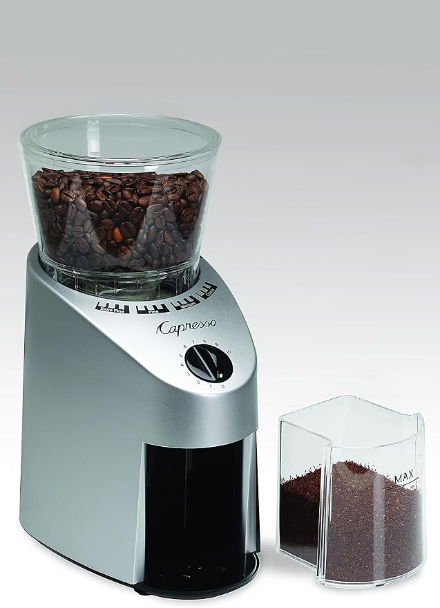 Capresso 560.04 Infinity Conical Burr Grinder, Brushed Silver - Image 3