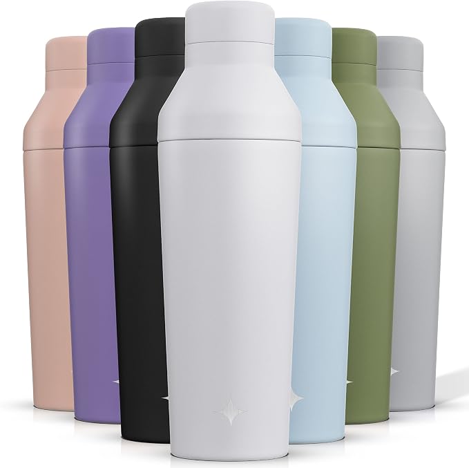 JoyJolt Triple Insulated Cocktail/Protein Shaker Bottle. 20oz Shaker Cup by JoyJolt