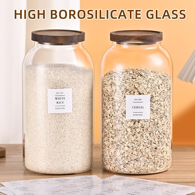 2 PCS Large Glass Jar With Lid，Glass Food Storage Jars - Image 8