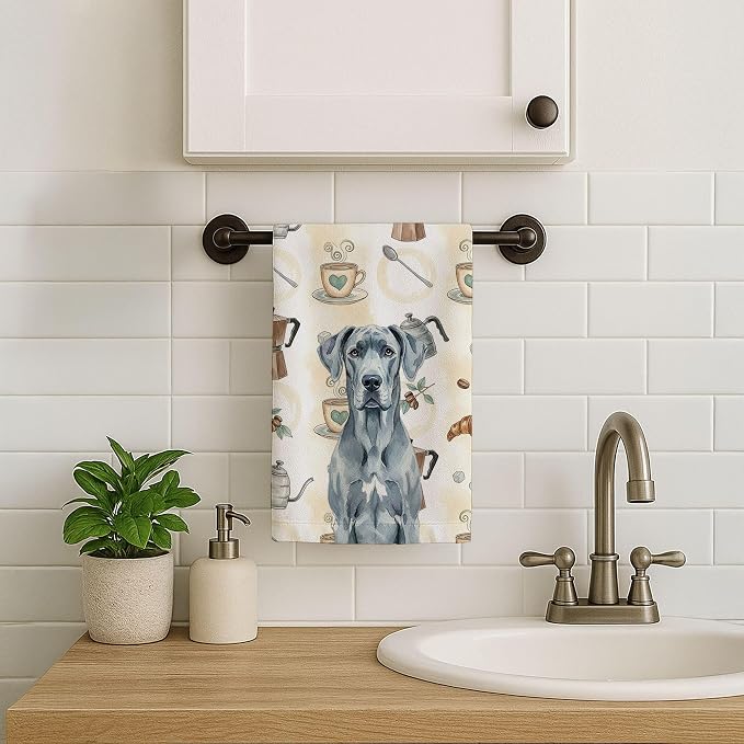Caroline's Treasures Blue Great Dane Coffee Bar Kitchen Towel Velour Plush - Image 7