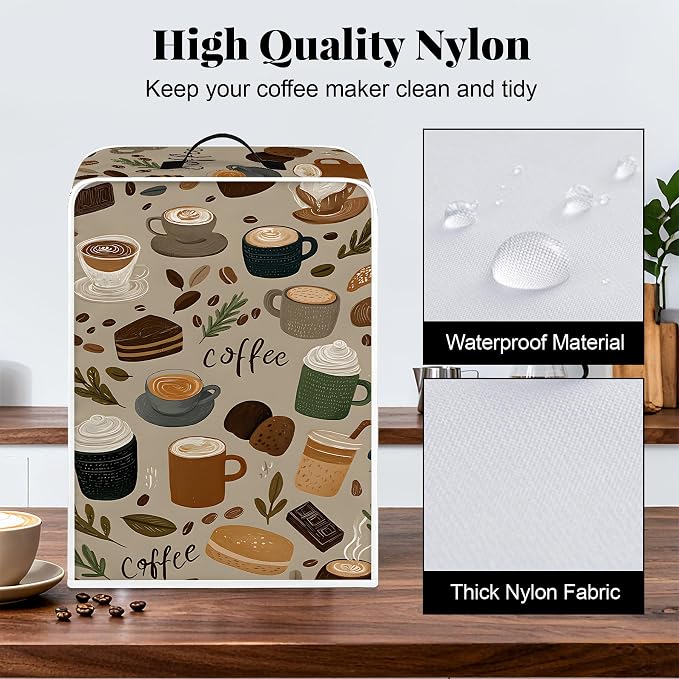 BVBOX Coffee Maker Cover, Durable Dustproof Lightweight Polyester Cotton Blend - Image 4